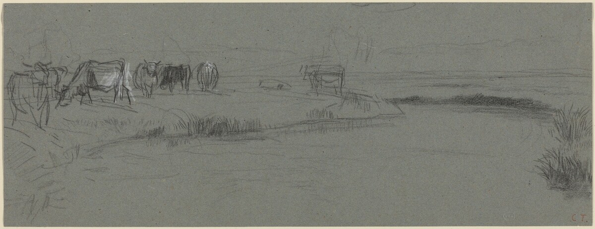 River Bank with Cattle by Constant Troyon