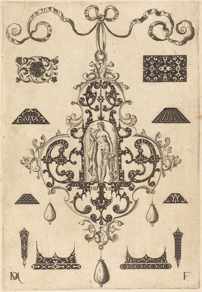 Large Pendant, Faith Standing at Centre
