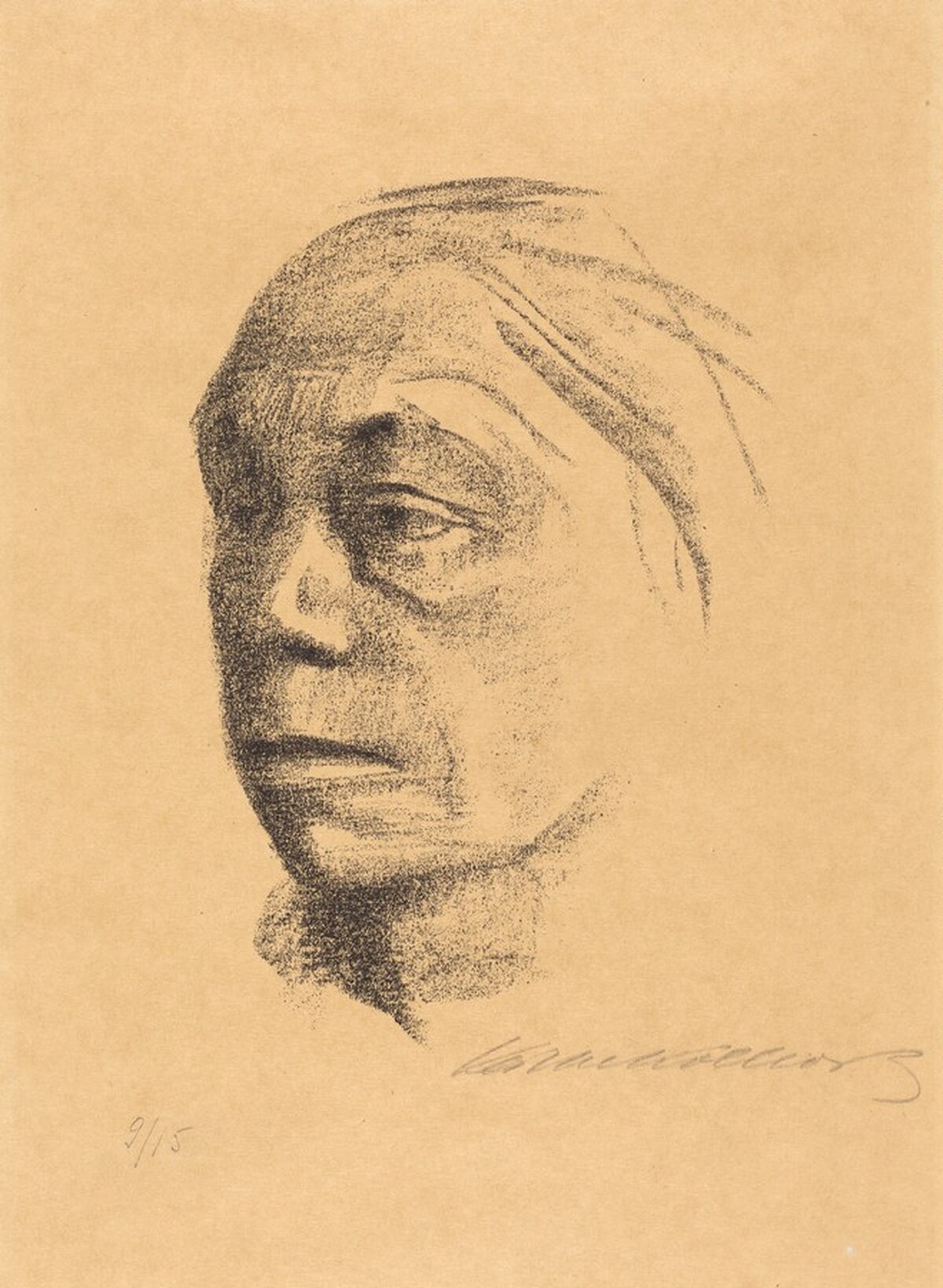 Small Self-Portrait Facing Left (Kleines Selbstbildnis nach Links) by Käthe Kollwitz