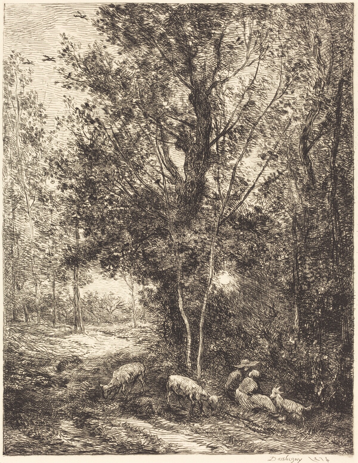 Shepherd and Shepherdess (Le Berger et la bergere) by Charles-François Daubigny