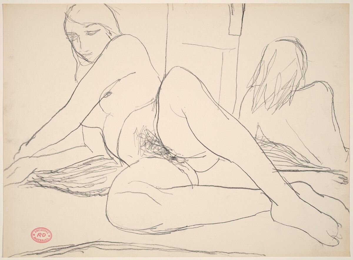 Untitled [reclining female nude reflected in a mirror] by Richard Diebenkorn