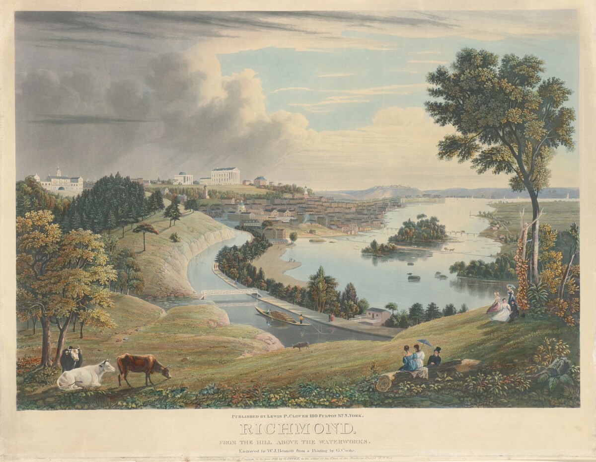 Richmond: From the Hill above the Waterworks by William James Bennett after George Cooke