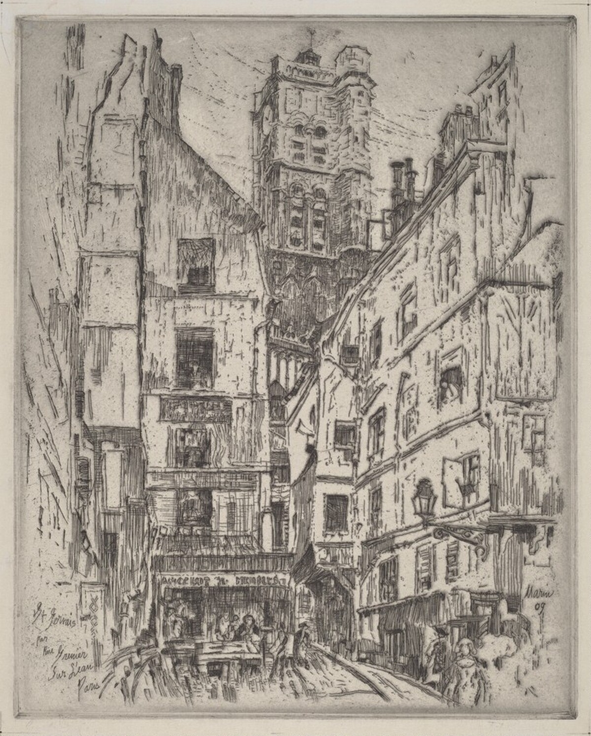 St. Gervais, Rue Grenier Sur L'Eau, Paris by John Marin