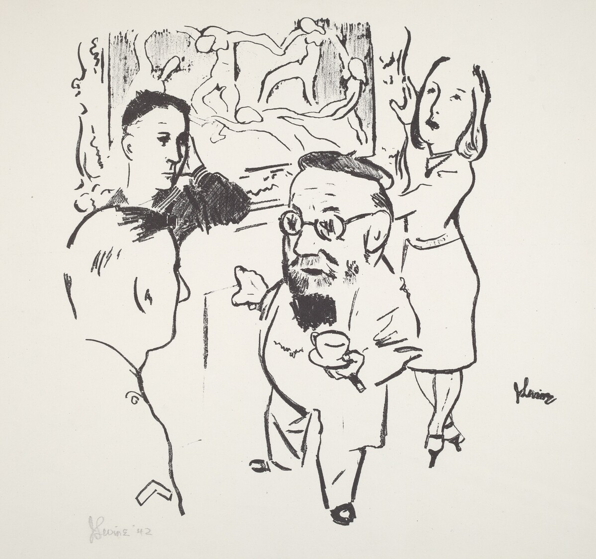Matisse and U.S. Servicemen by Jack Levine