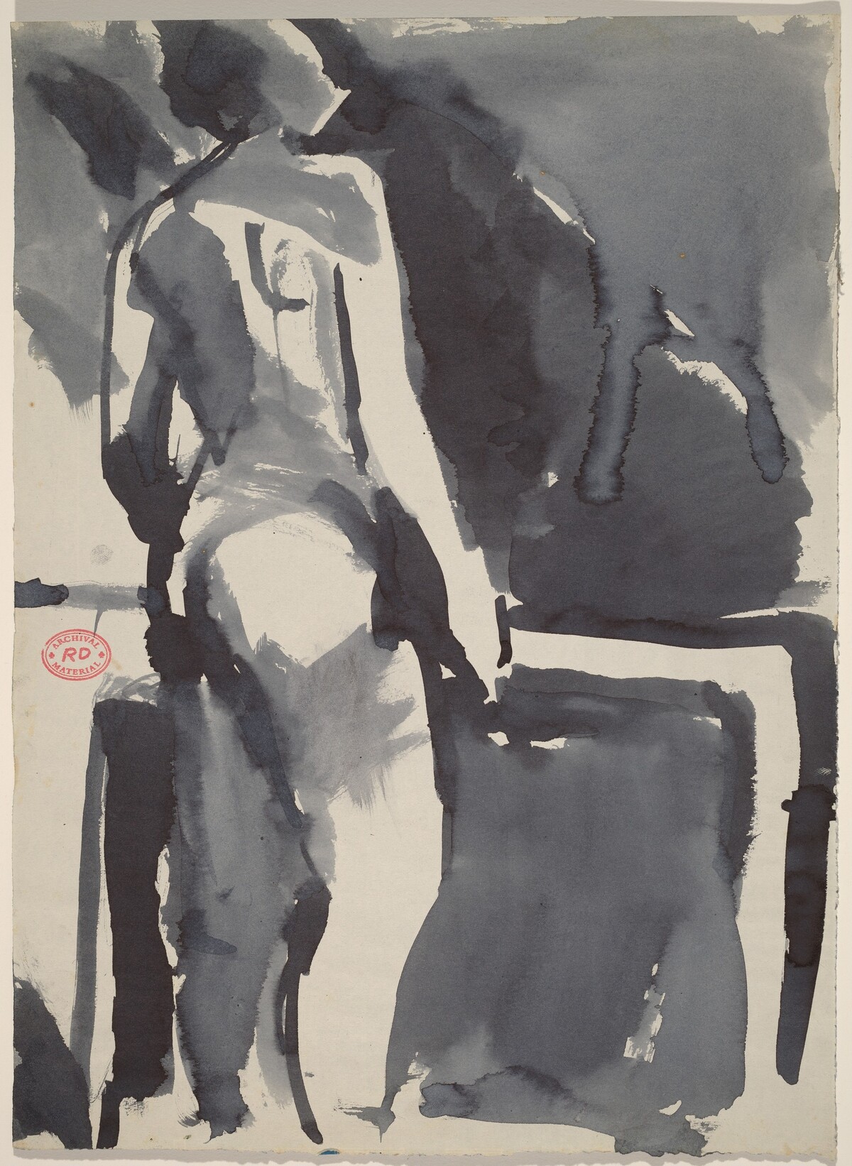 Untitled [standing female nude with back to viewer] by Richard Diebenkorn