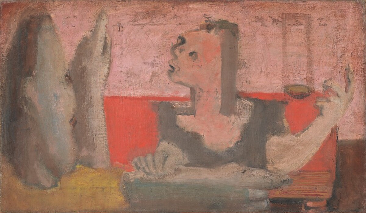 Untitled (woman with sculpture) by Mark Rothko