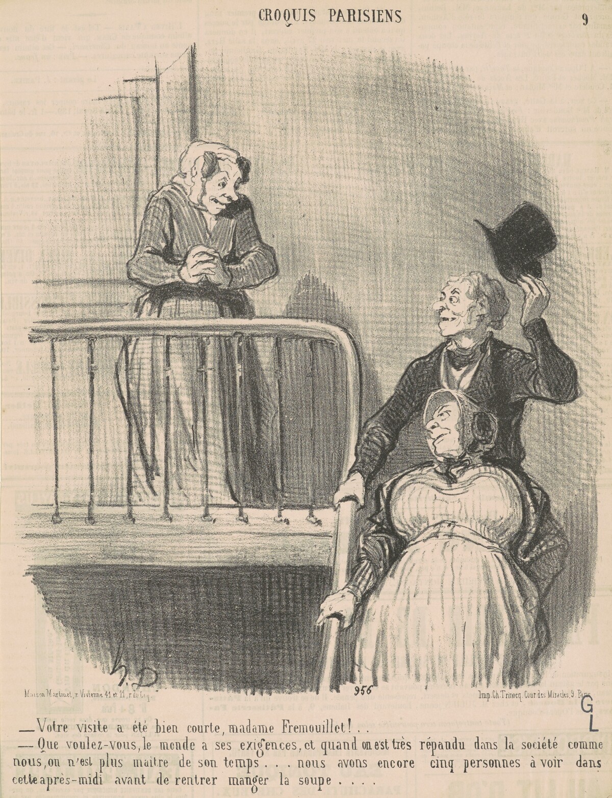 Votre visite a été bien courte ... by Honoré Daumier