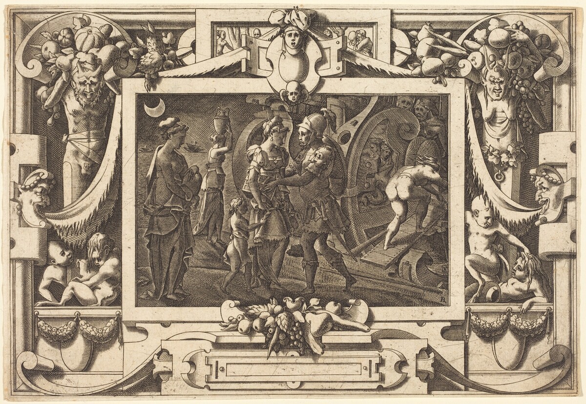 Medea Embarks with Jason by René Boyvin after Leonard Thiry
