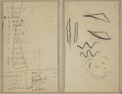 "Neige" (Snow); Itinerary [recto]