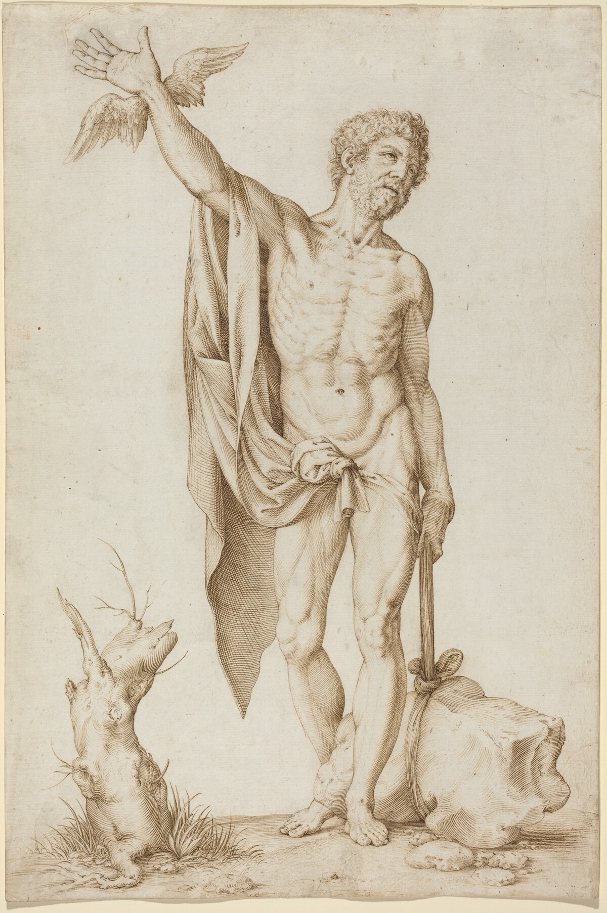 Allegory of Poverty Hindering Wit by Cornelis Cort