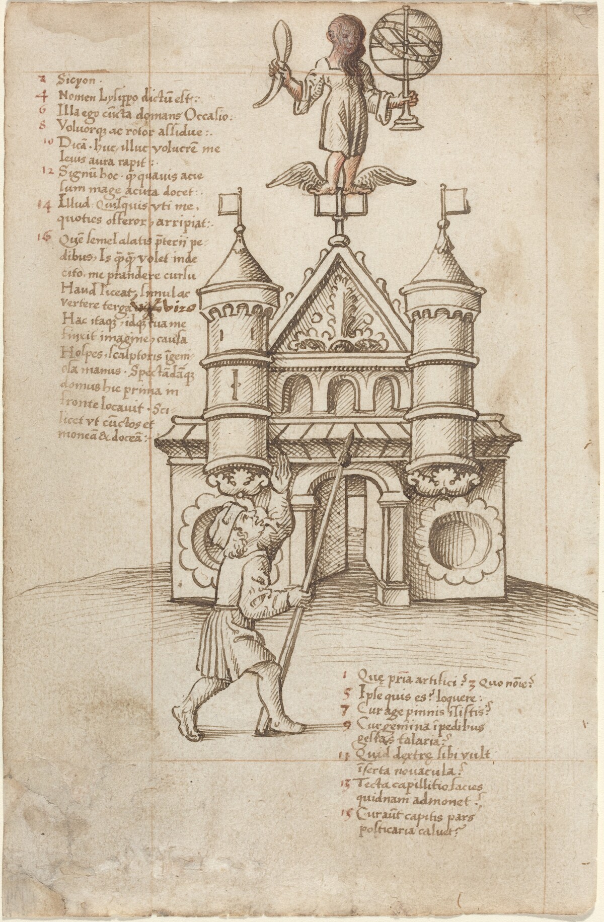 The Statue of Opportunity and the Passer-by [fol. 8 recto] by French early 16th Century