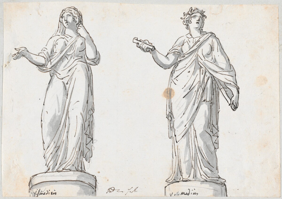 Two Female Figures from the Villa Medici by Jacques-Louis David