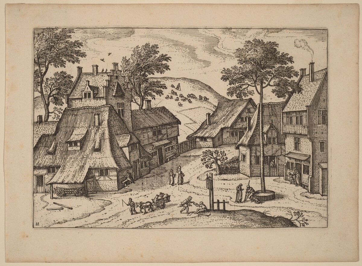 Village Square with Shrine by Carel Collaert