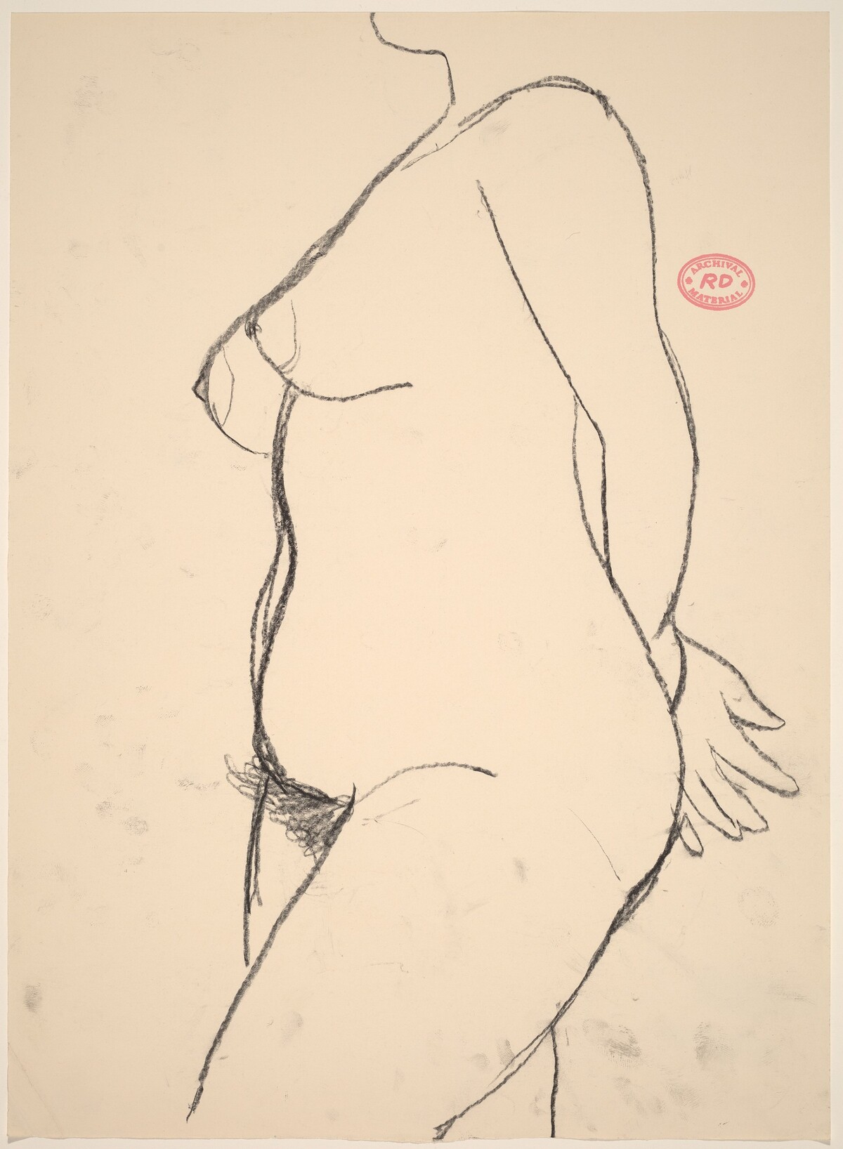 Untitled [side view of nude with her hands behind her back] by Richard Diebenkorn