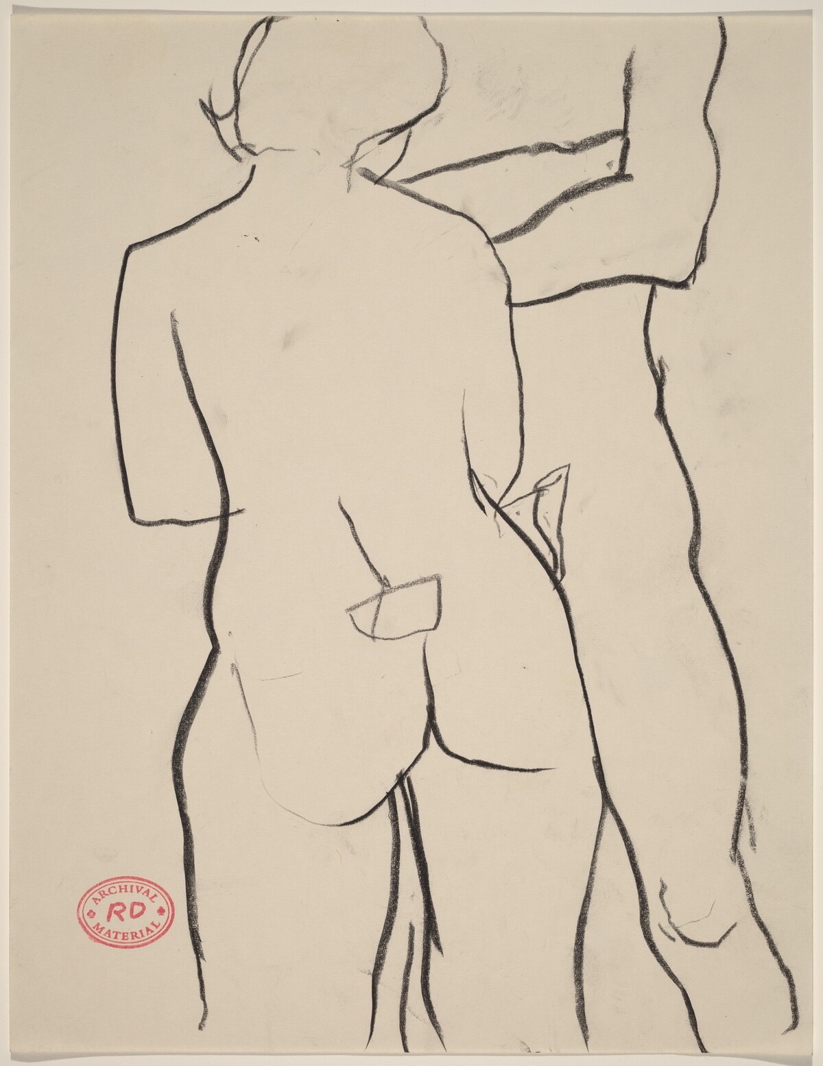 Untitled [back view of female nude facing another model] by Richard Diebenkorn