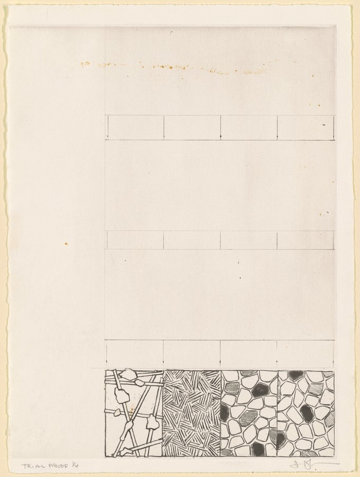 Four Panels (DABC) [trial proof 1] by Jasper Johns