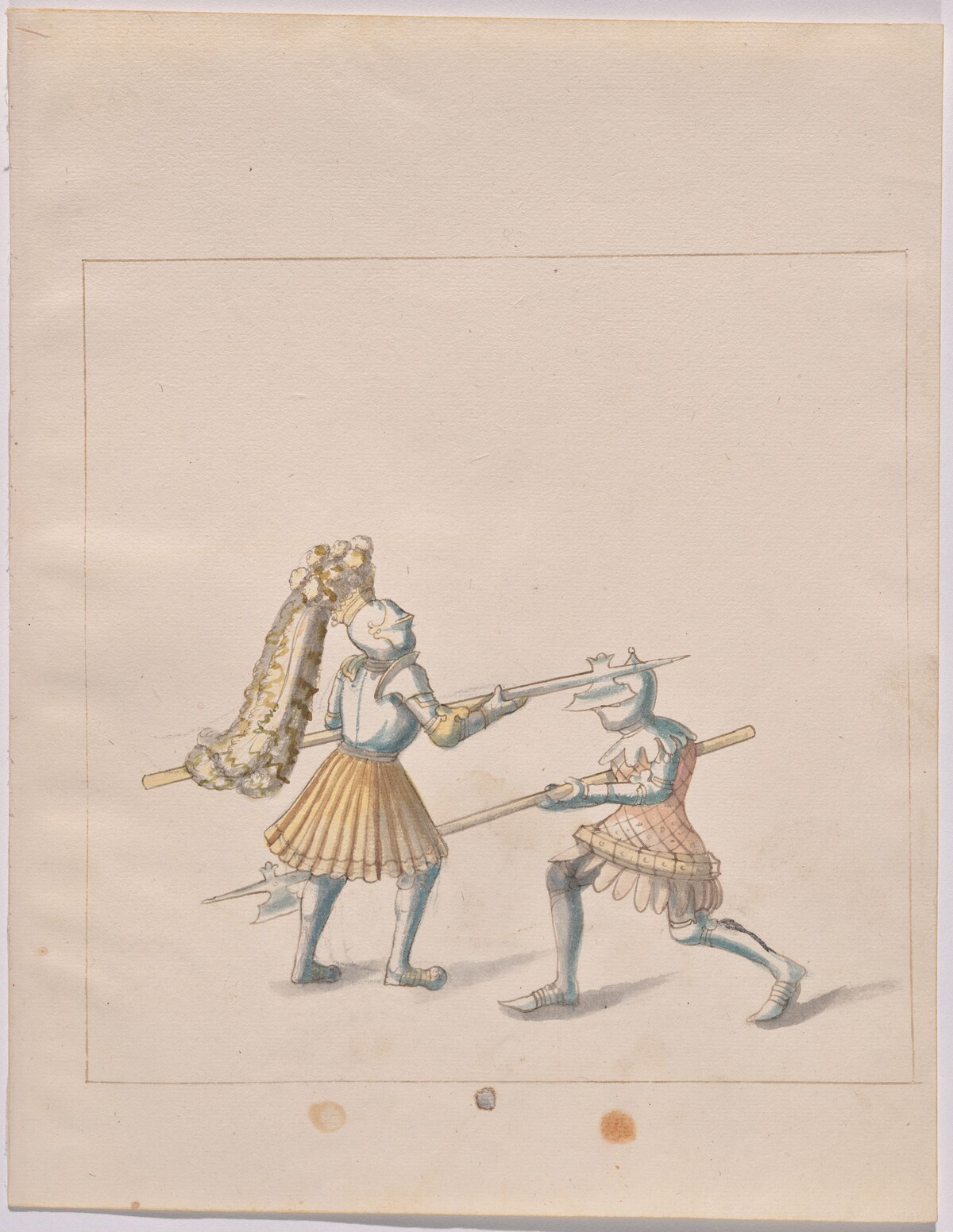 Foot Combat with Halberds by German 16th Century