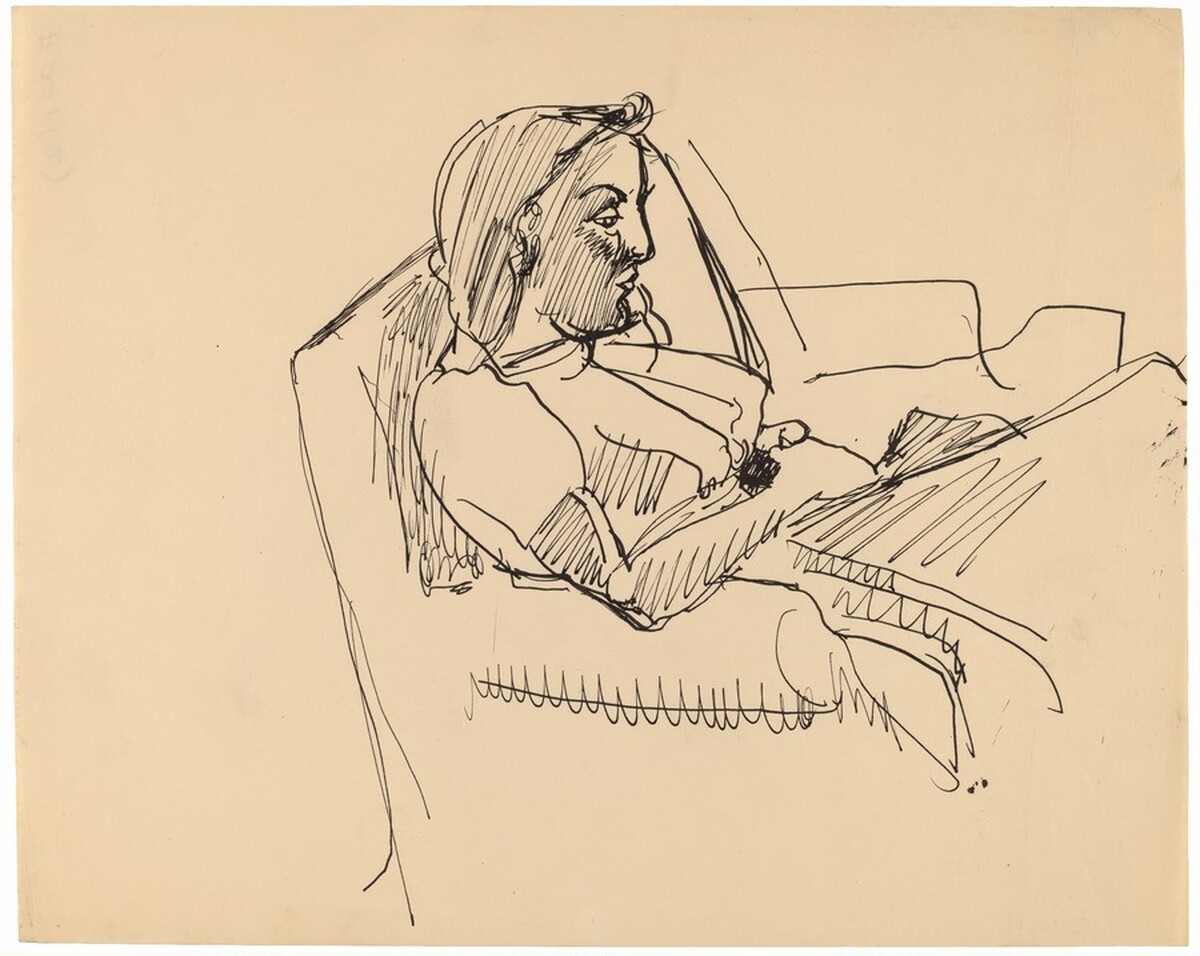 Woman in Profile to the Right, Reading by Mark Rothko