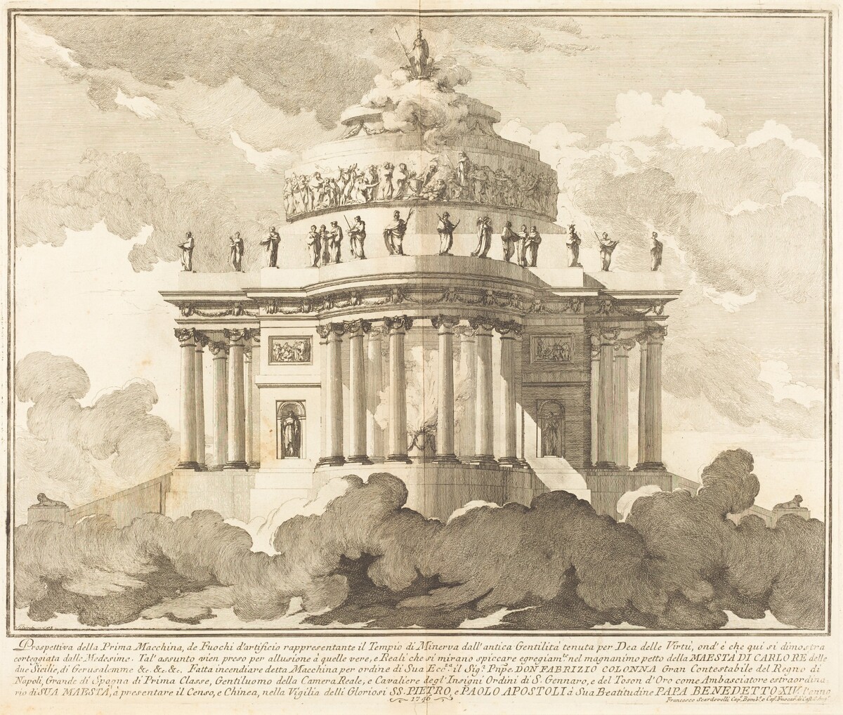 The Prima Macchina for the Chinea of 1746: The Temple of Minerva by Louis-Joseph Le Lorrain