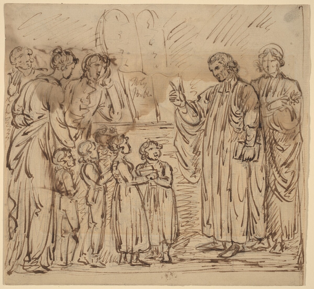 Bible Lesson [recto] by Mather Brown