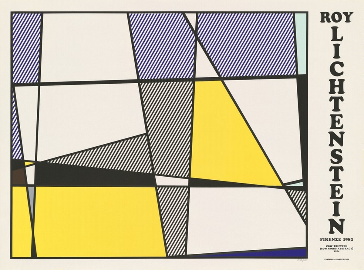 Cow Triptych (Cow Going Abstract) Poster (right panel) by Roy Lichtenstein