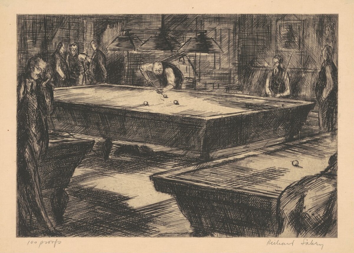 Billiards at the Century Association by Richard Lahey