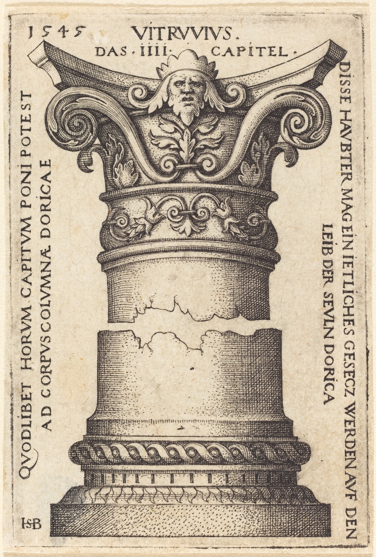 Capital and Base of a Column by Sebald Beham