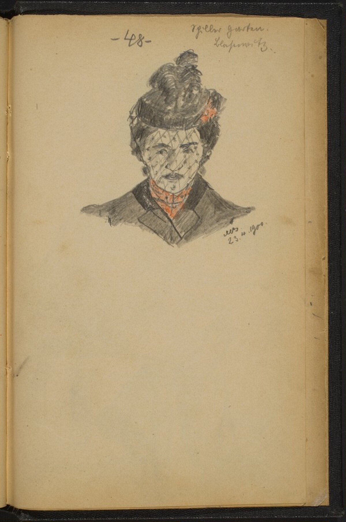 Woman in a Hat with Netting by Max Beckmann