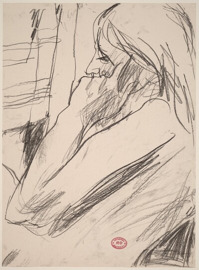 Untitled [profile of a woman on telephone]