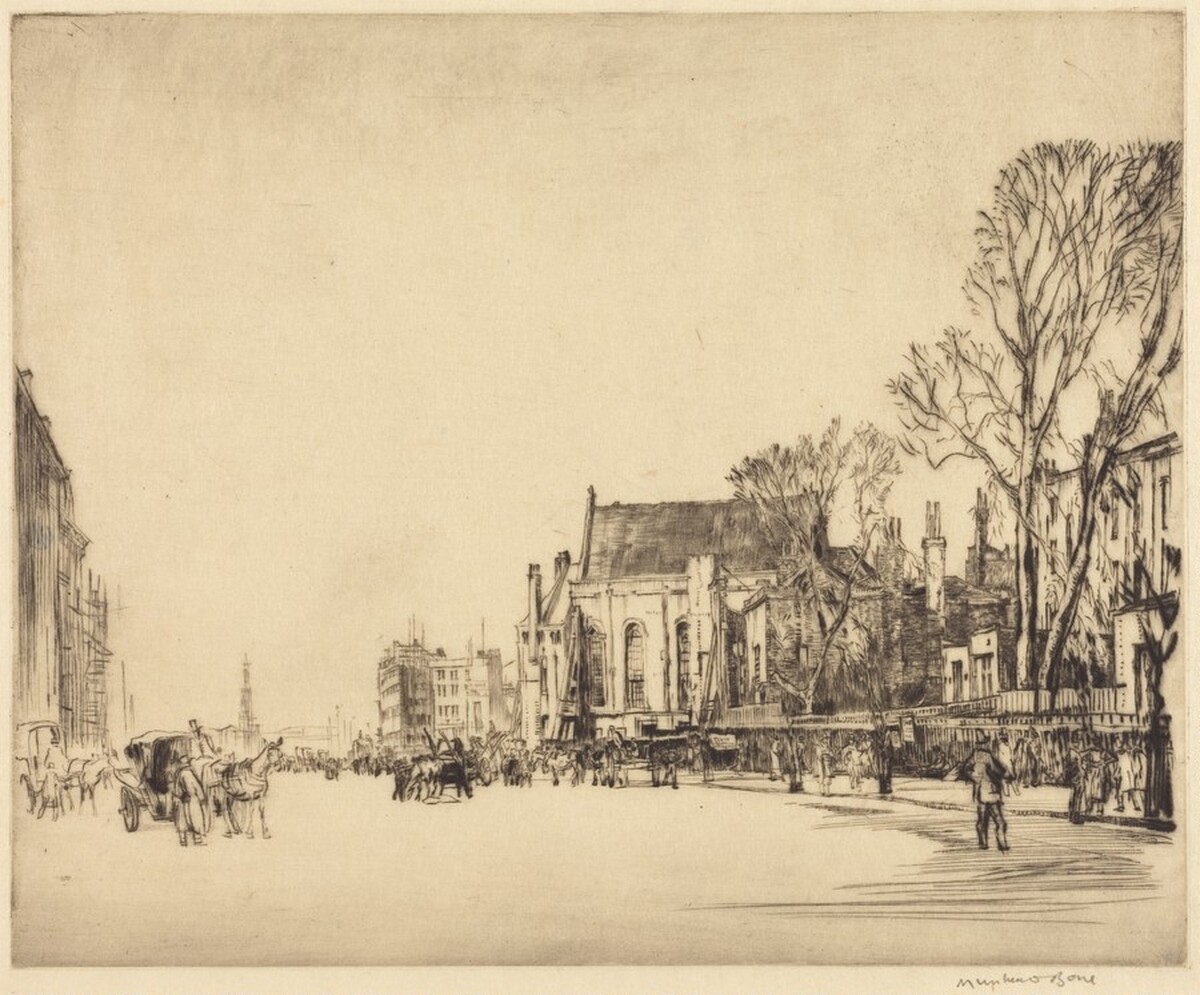 Demolition of the Sardinian Chapel, Kinsway, London - No. 1 by Sir Muirhead Bone