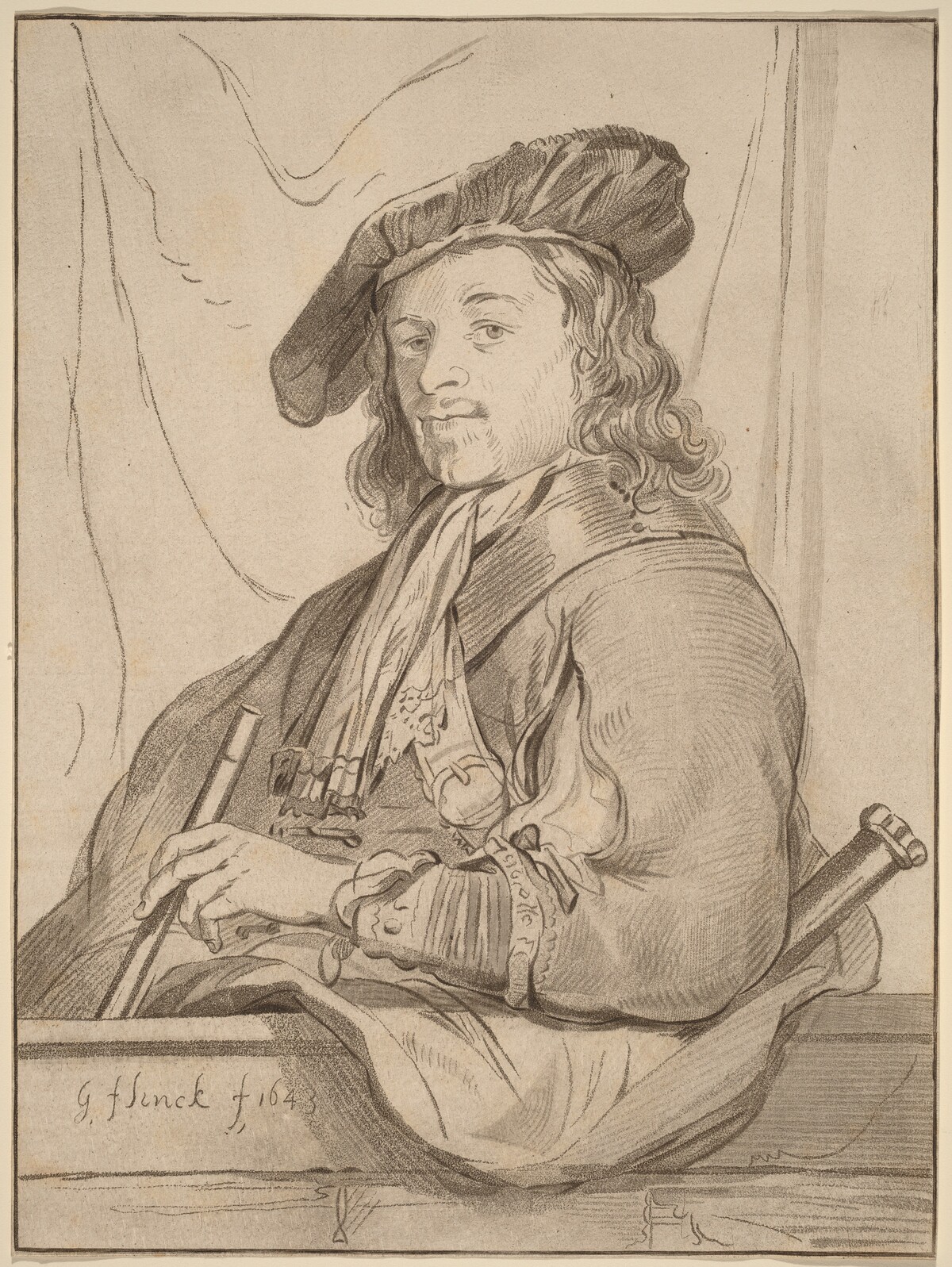 Man at the Parapet by Cornelis Ploos van Amstel (editor) and Bernhard Schreuder (printmaker), after Govaert Flinck