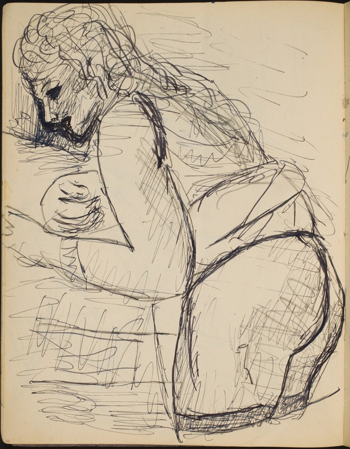 Sich nach vorne beugende Frau (Woman in Profile) [p. 16] by Max Beckmann