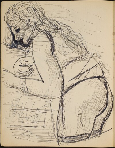 Sich nach vorne beugende Frau (Woman in Profile) [p. 16]