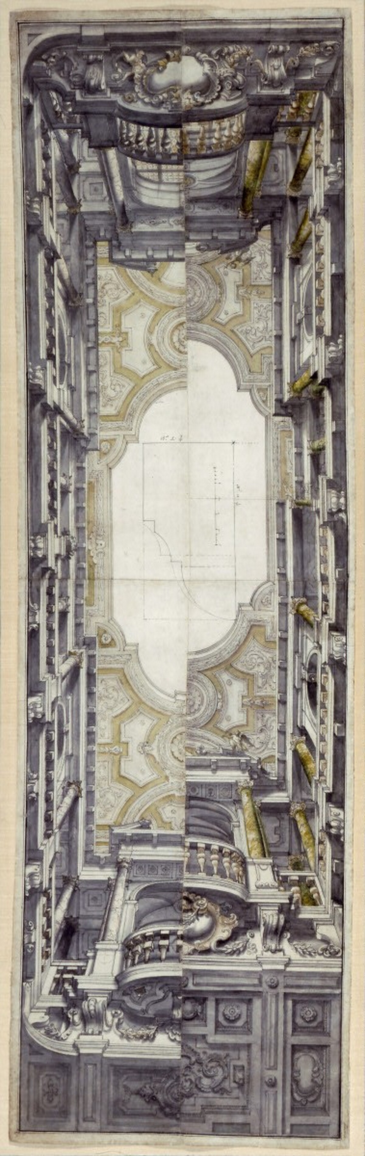 Presentation Drawing for the Ceiling Fresco of the Ognissanti by Giuseppe Benucci
