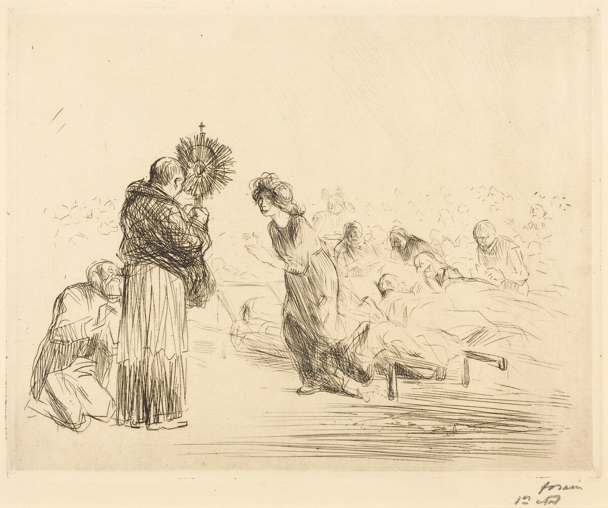 Le miraculé devant l'ostensoir (4e planche) (The Miracle before the Blessed Sacrament) (fourth plate) by Jean-Louis Forain