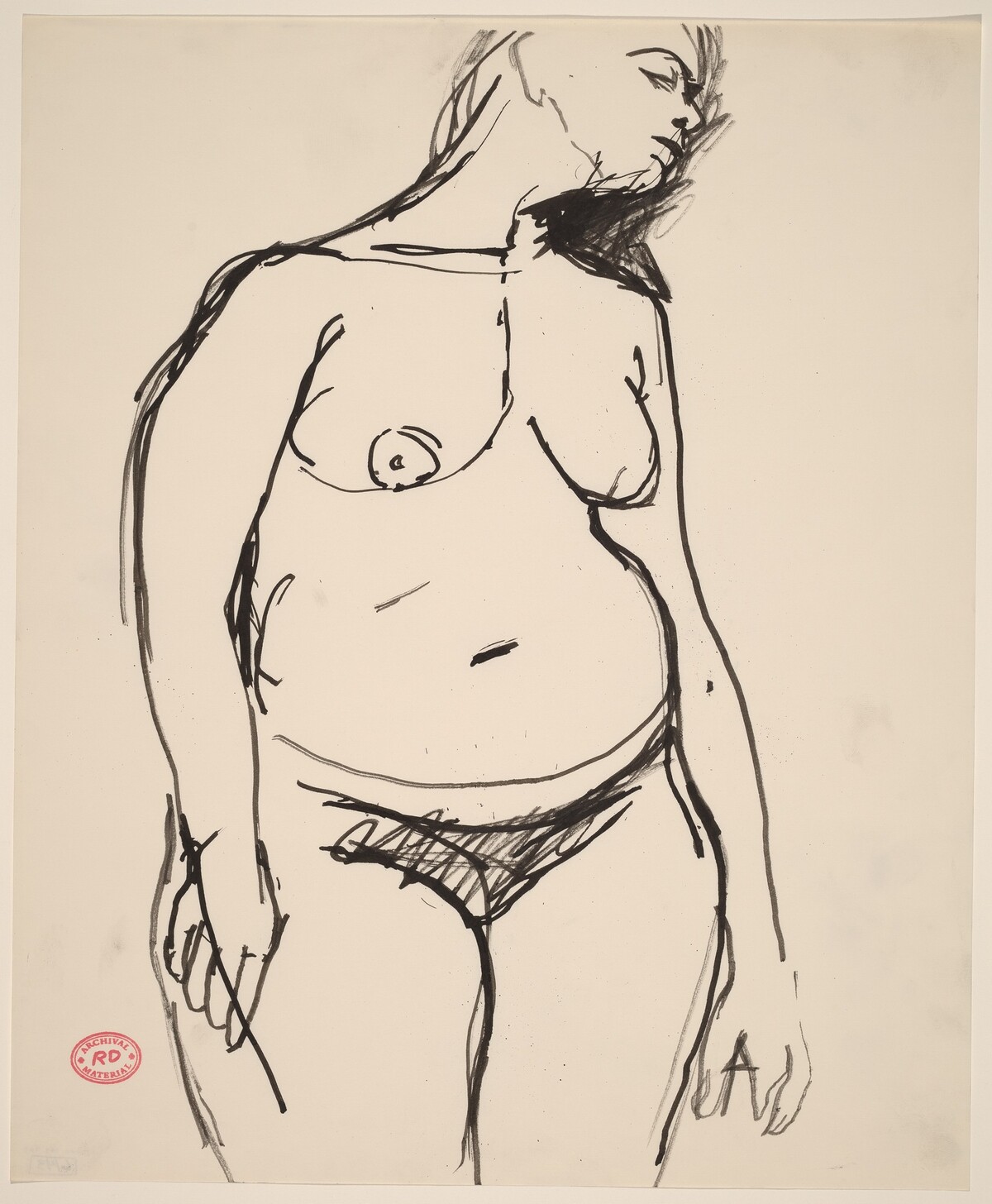 Untitled [standing female figure looking right] by Richard Diebenkorn