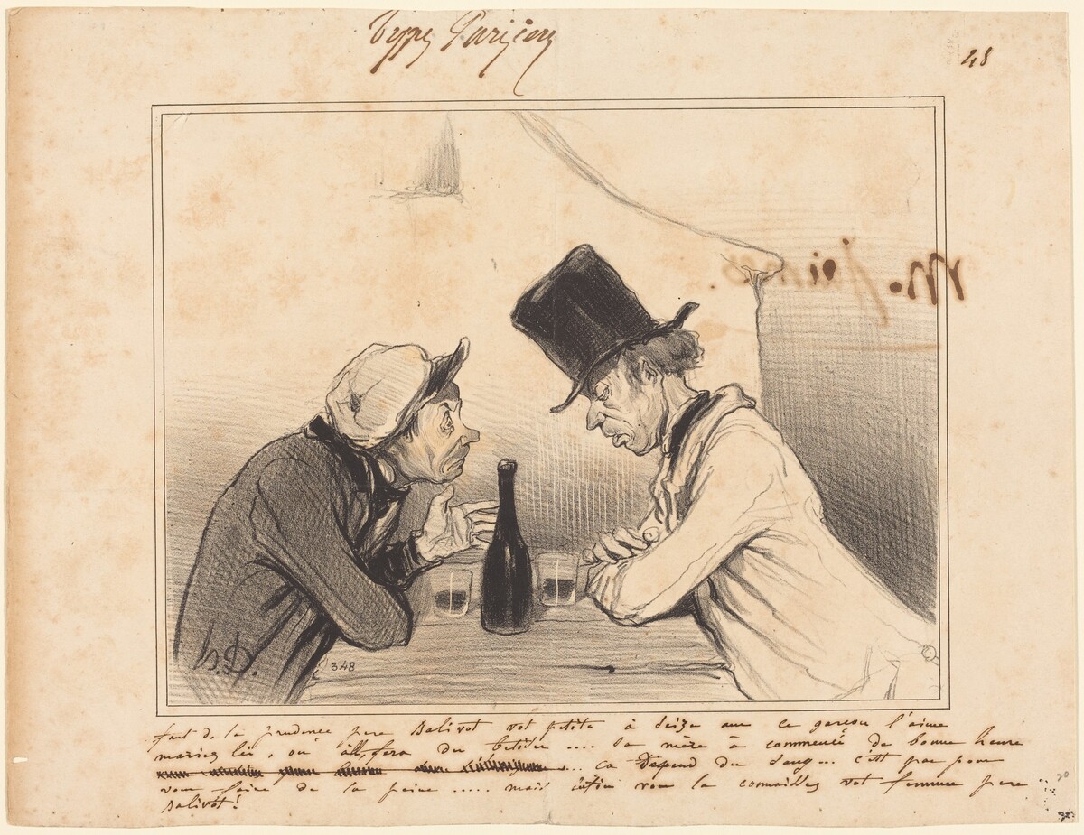 Faut de la prudence père Balivot, vot petite a seize ans... by Honoré Daumier