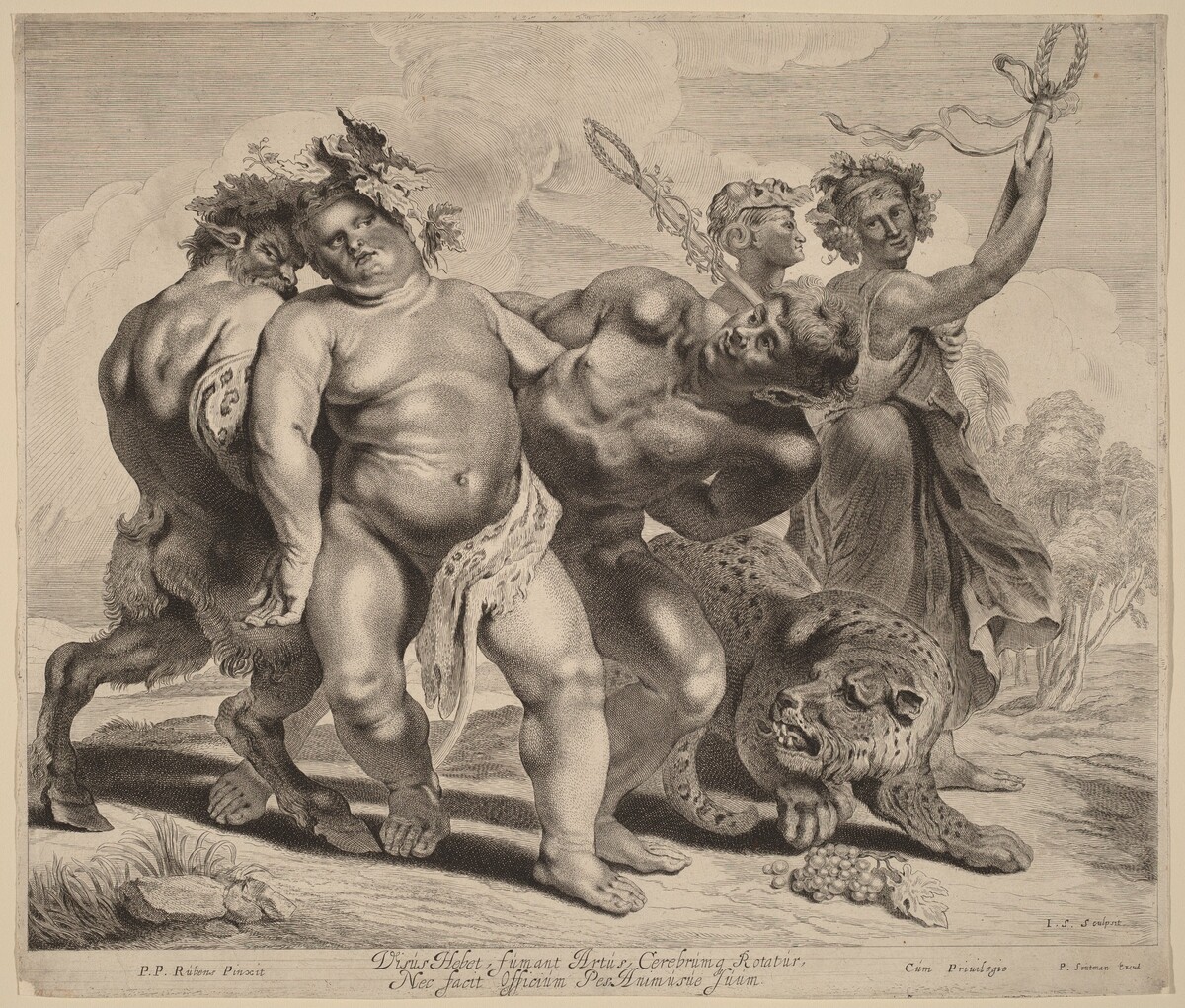 Drunkenness of Bacchus by Jonas Suyderhoff after Sir Peter Paul Rubens