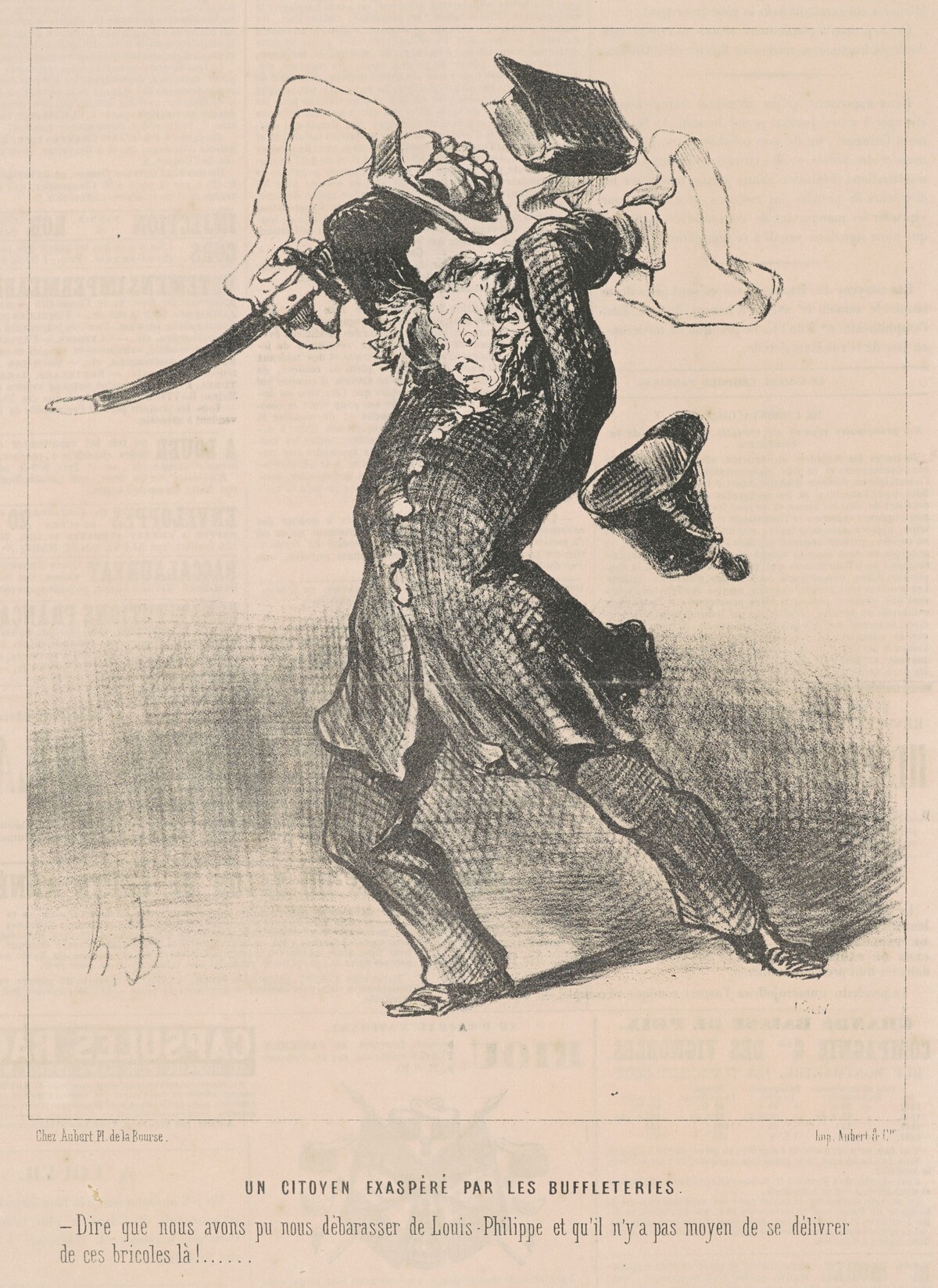 Un citoyen exaspéré par les buffleteries by Honoré Daumier
