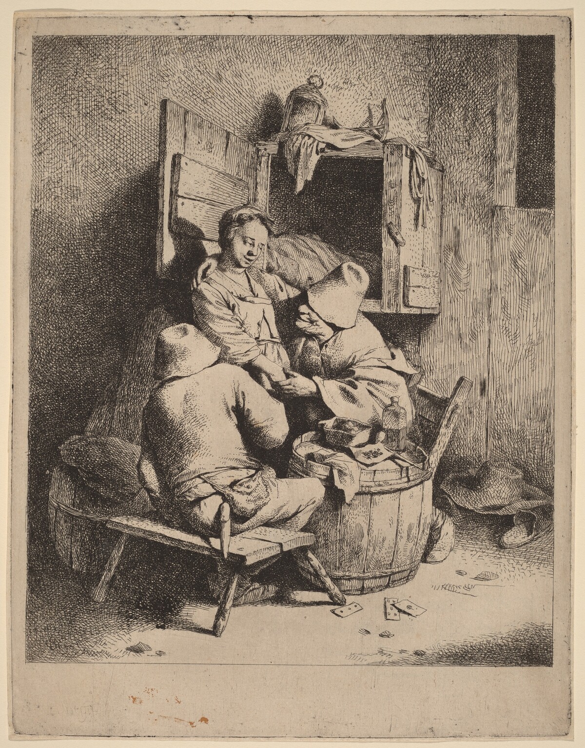The Flirtation of a Young Innkeeper by Cornelis Bega