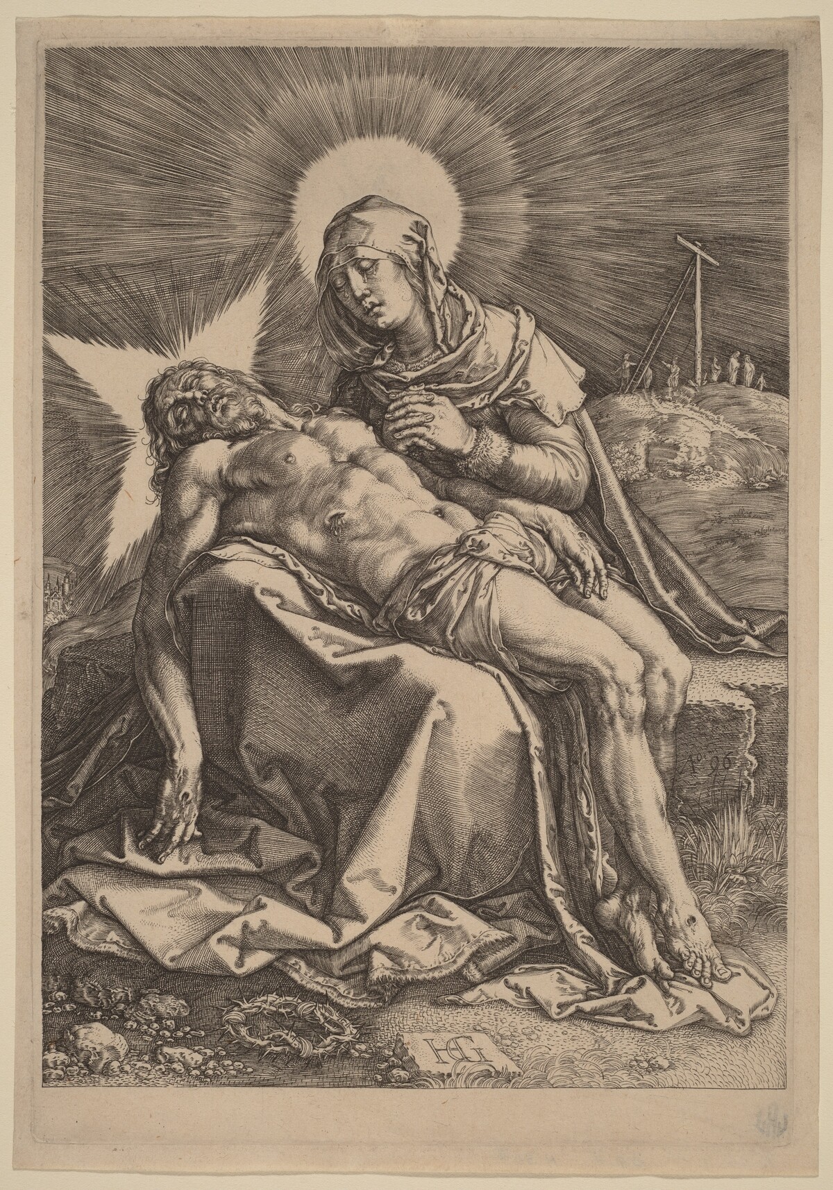 Pietà (The Sorrowing Virgin with the Dead Christ in Her Lap) by Hendrik Goltzius