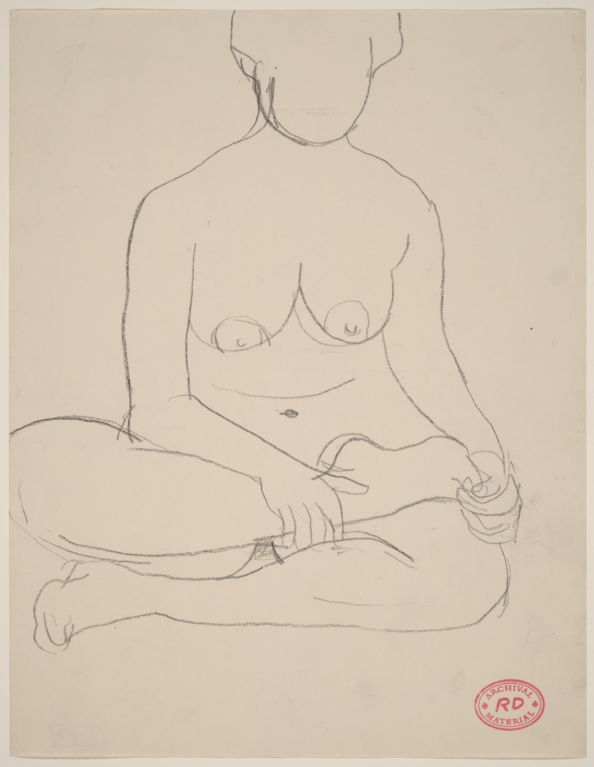 Untitled [female nude sitting cross-legged] by Richard Diebenkorn