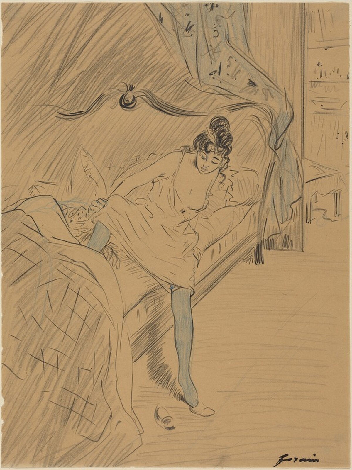 Woman Getting Out of Bed by Jean-Louis Forain
