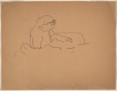 Profile of a Woman Facing Right, Left Arm Extended