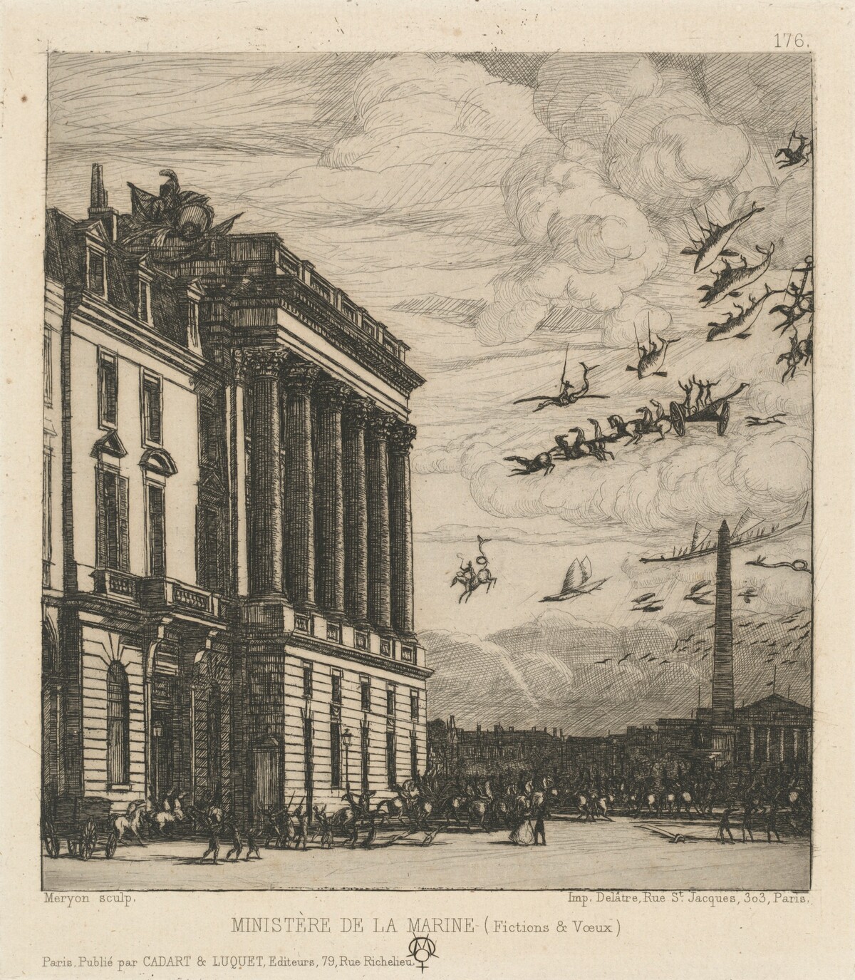 Le Ministère de la Marine, Paris (The Admiralty, Paris) by Charles Meryon