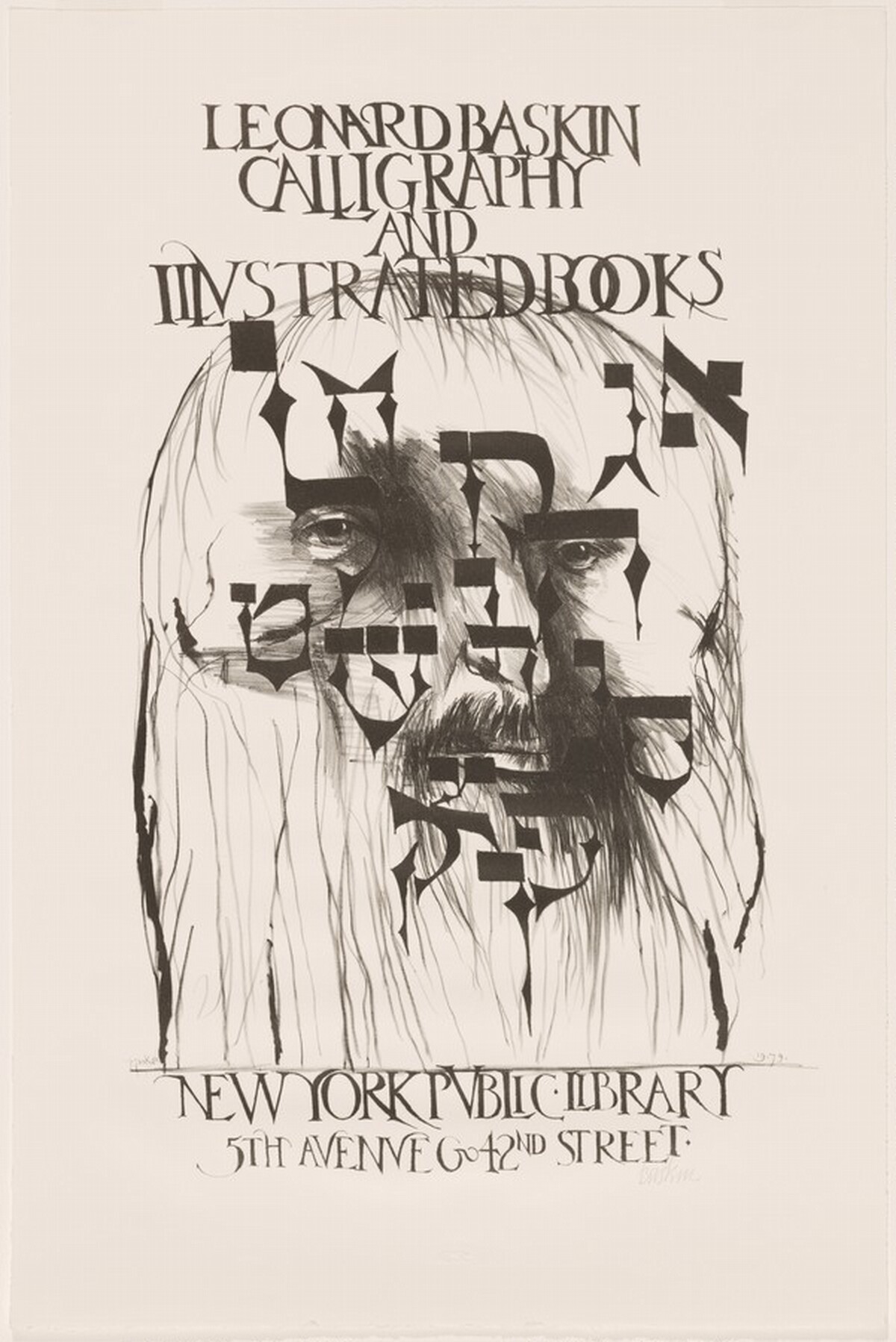New York Public Library Poster by Leonard Baskin