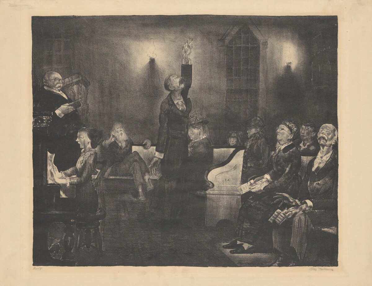 Prayer Meeting, second stone by George Bellows