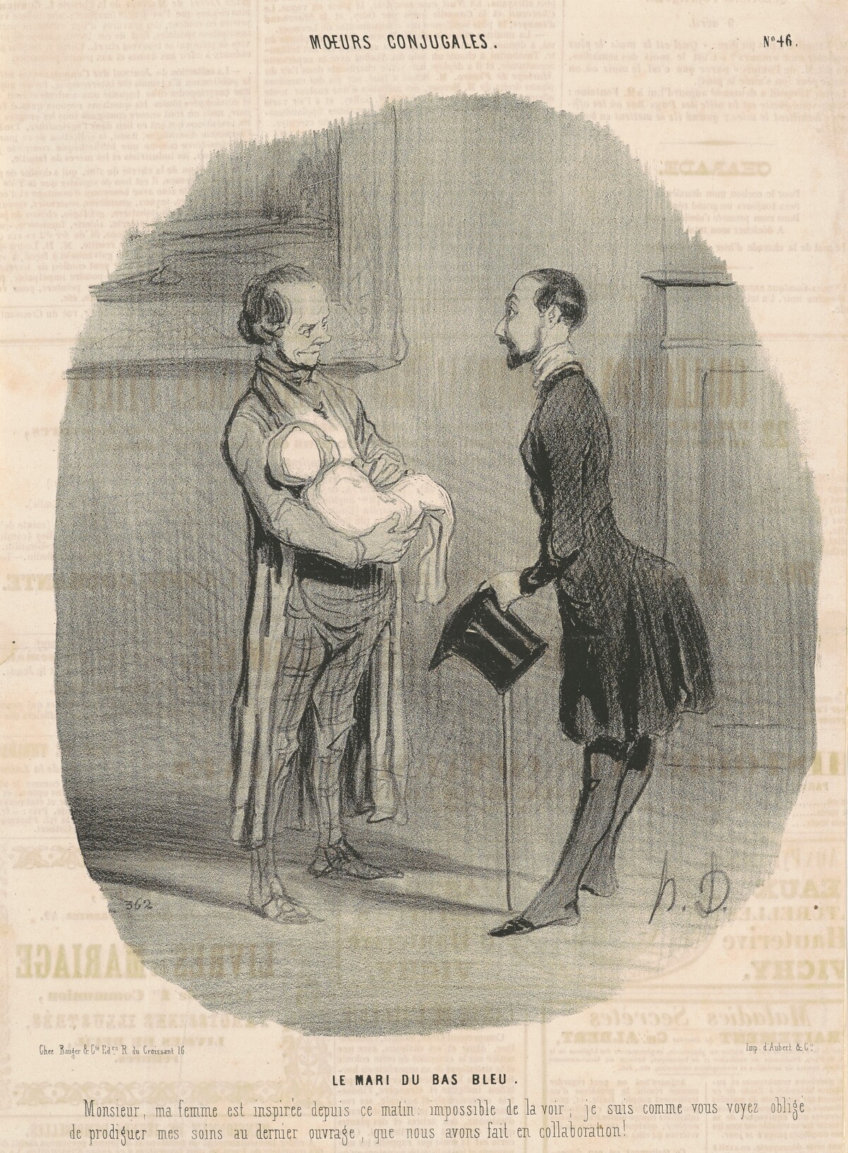 Le mari du bas-bleu... by Honoré Daumier