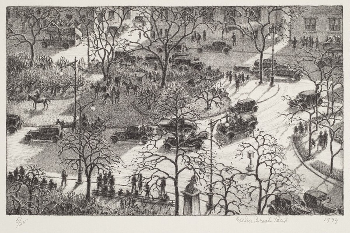 Entrance to Central Park, NYC by Esther Brock Bird