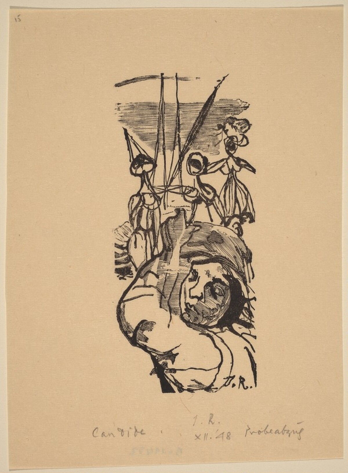 Illustration to Voltaire, "Candide" by Imre Reiner